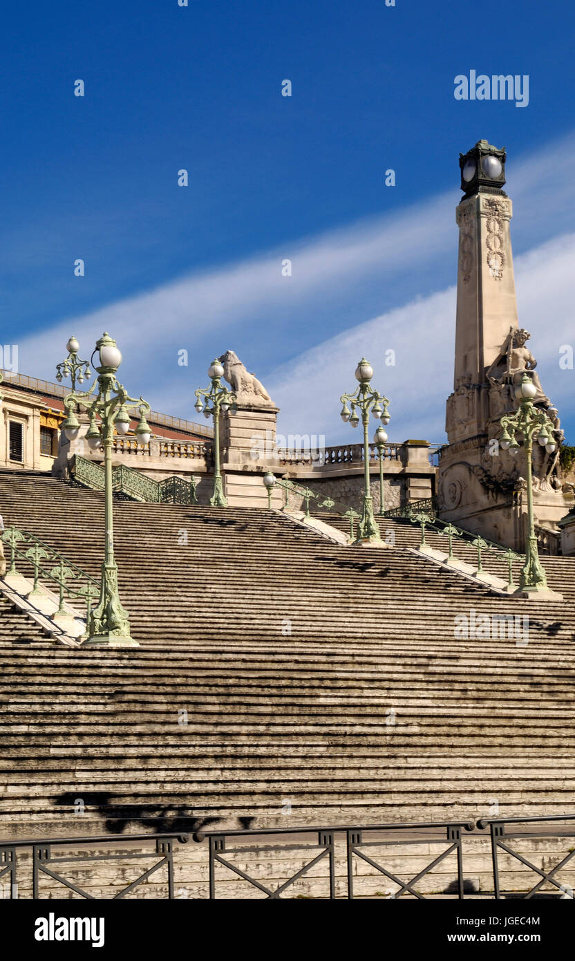 La gare d'escalier, Marseille, France Banque D'Images