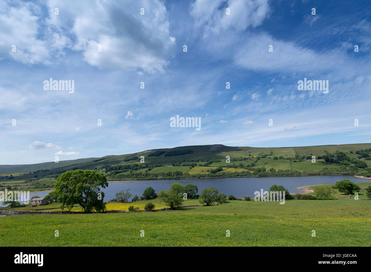 Semerwater dans le Parc National des Yorkshire Dales, Wensleydale. Banque D'Images