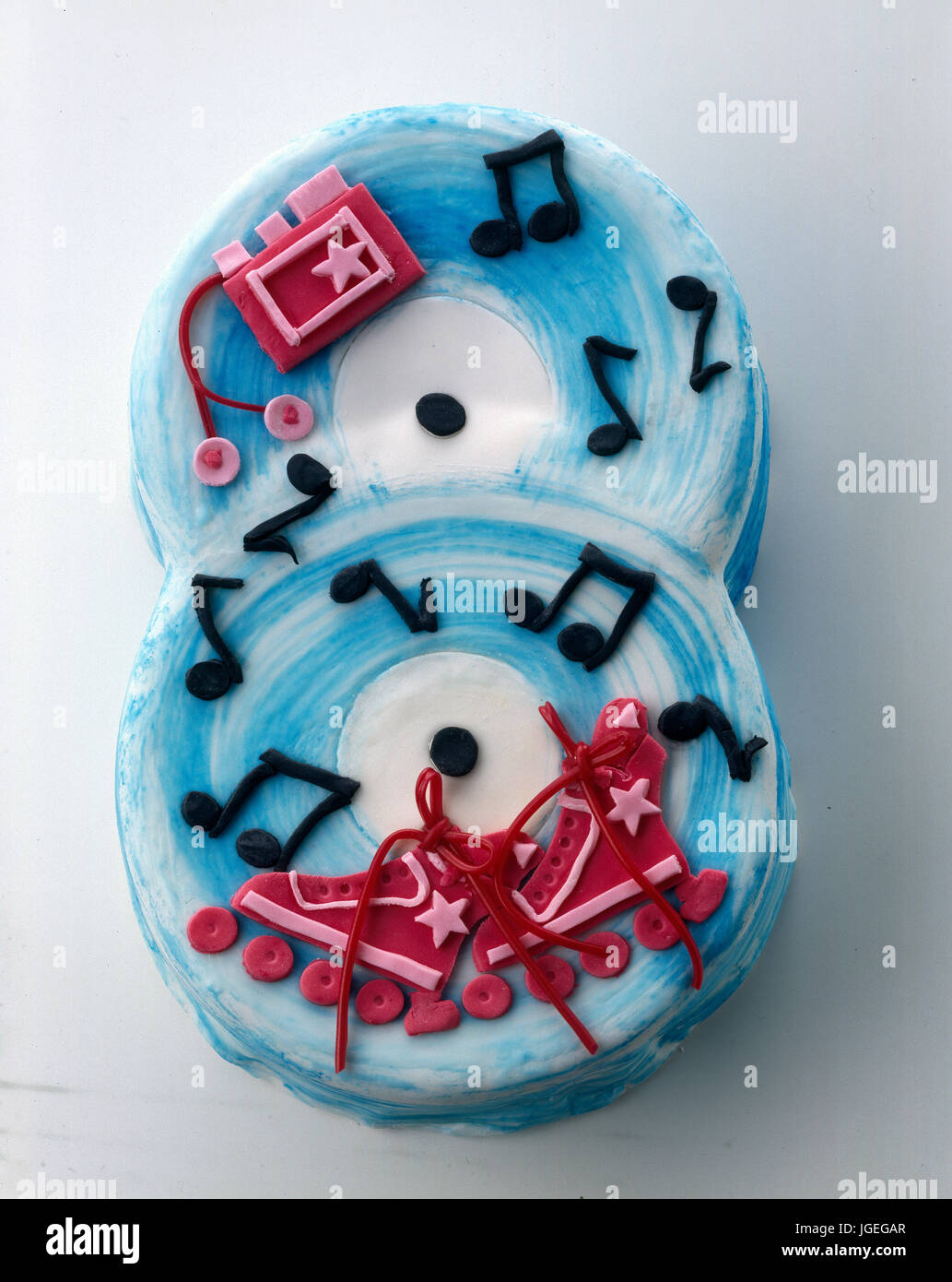 Nouveauté : gâteau d'anniversaire pour enfants gâteau d'anniversaire décoré 8e pour les enfants Banque D'Images