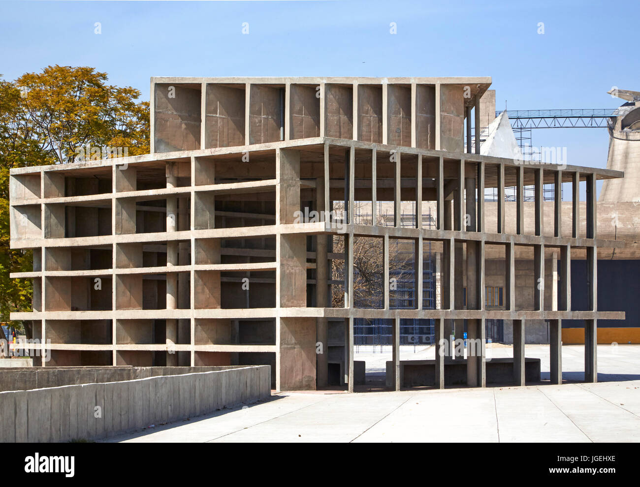 Tour des Vents structure. Le Palais de Justice, Chandigarh, Inde. Architecte : Le Corbusier, 1955. Banque D'Images