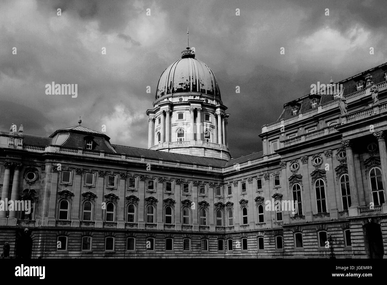 Le bâtiment de la Bibliothèque nationale -, la colline du Château de Buda, palais, la ville de Budapest, Hongrie Banque D'Images