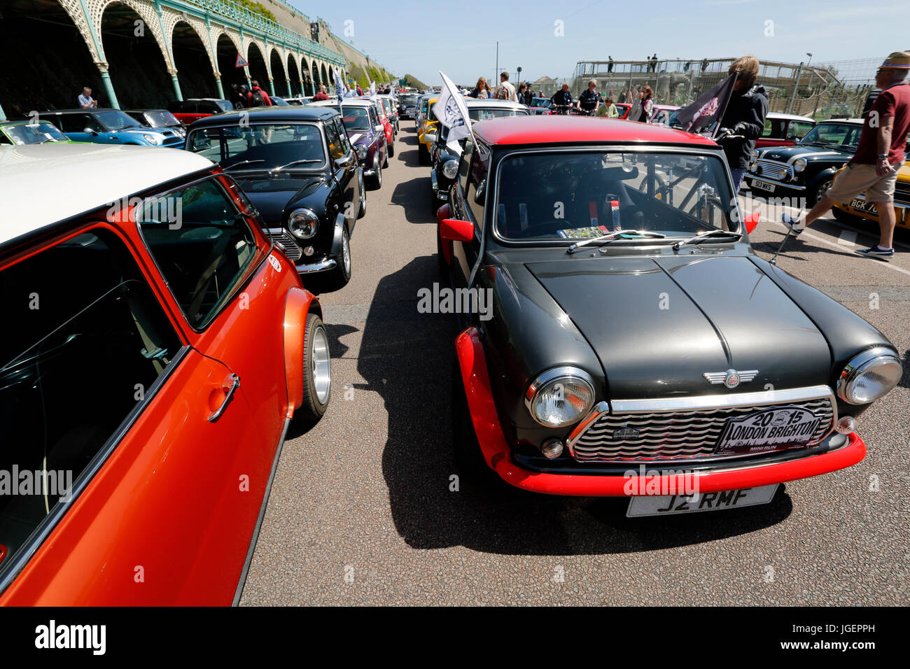 Brighton, UK - 17 mai 2015 : Londres à Brighton Mini Car s'exécuter. Cet événement annuel est organisé par la London et Surrey Mini Owners Club. Banque D'Images