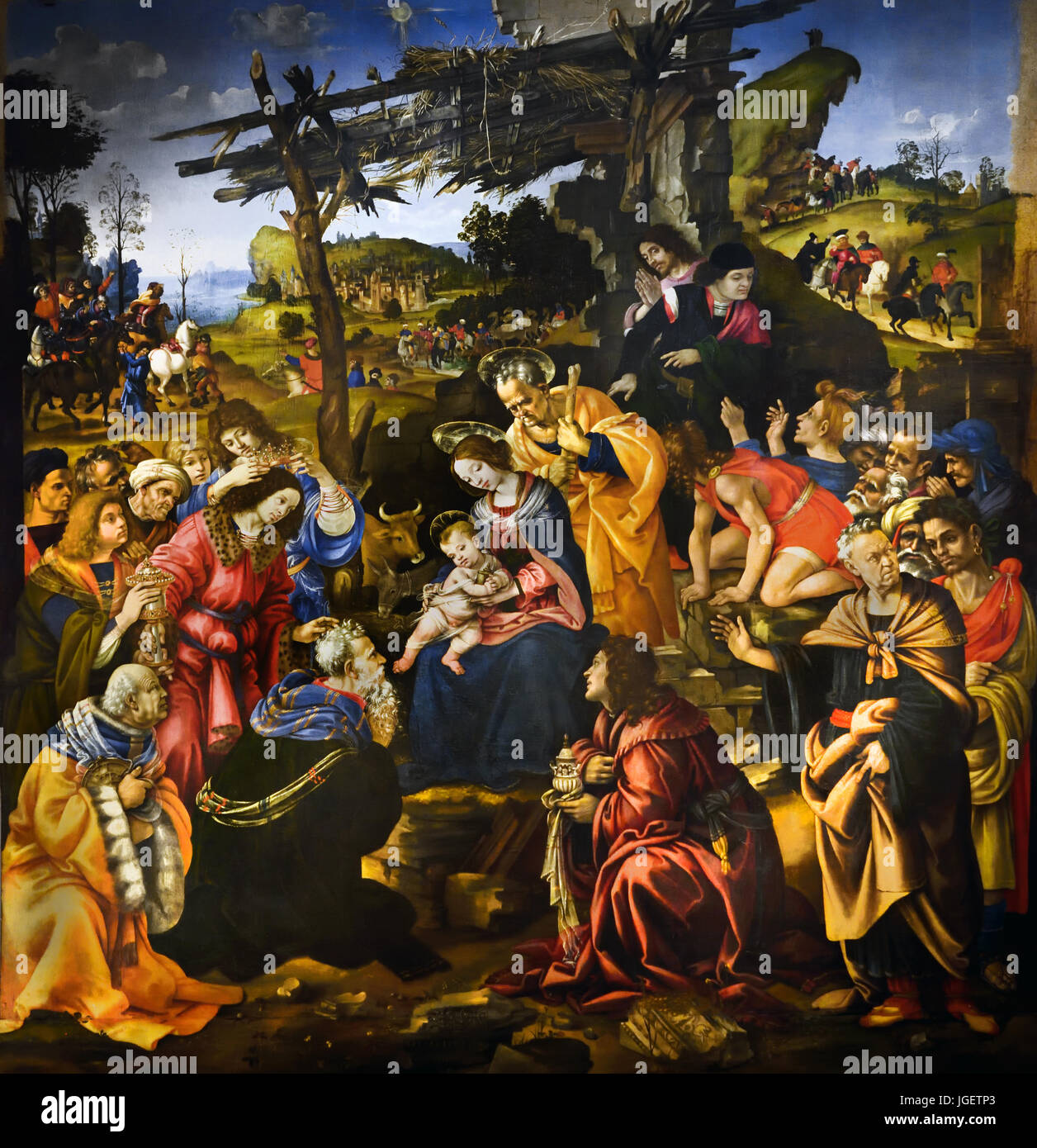 L'Adoration des Mages est une peinture du peintre italien de la Renaissance Filippo Lippi - Lippo Lippi ( Fra Filippo Lippi, O.Carm) 1406 -1469, peintre italien Italie 15e siècle Banque D'Images