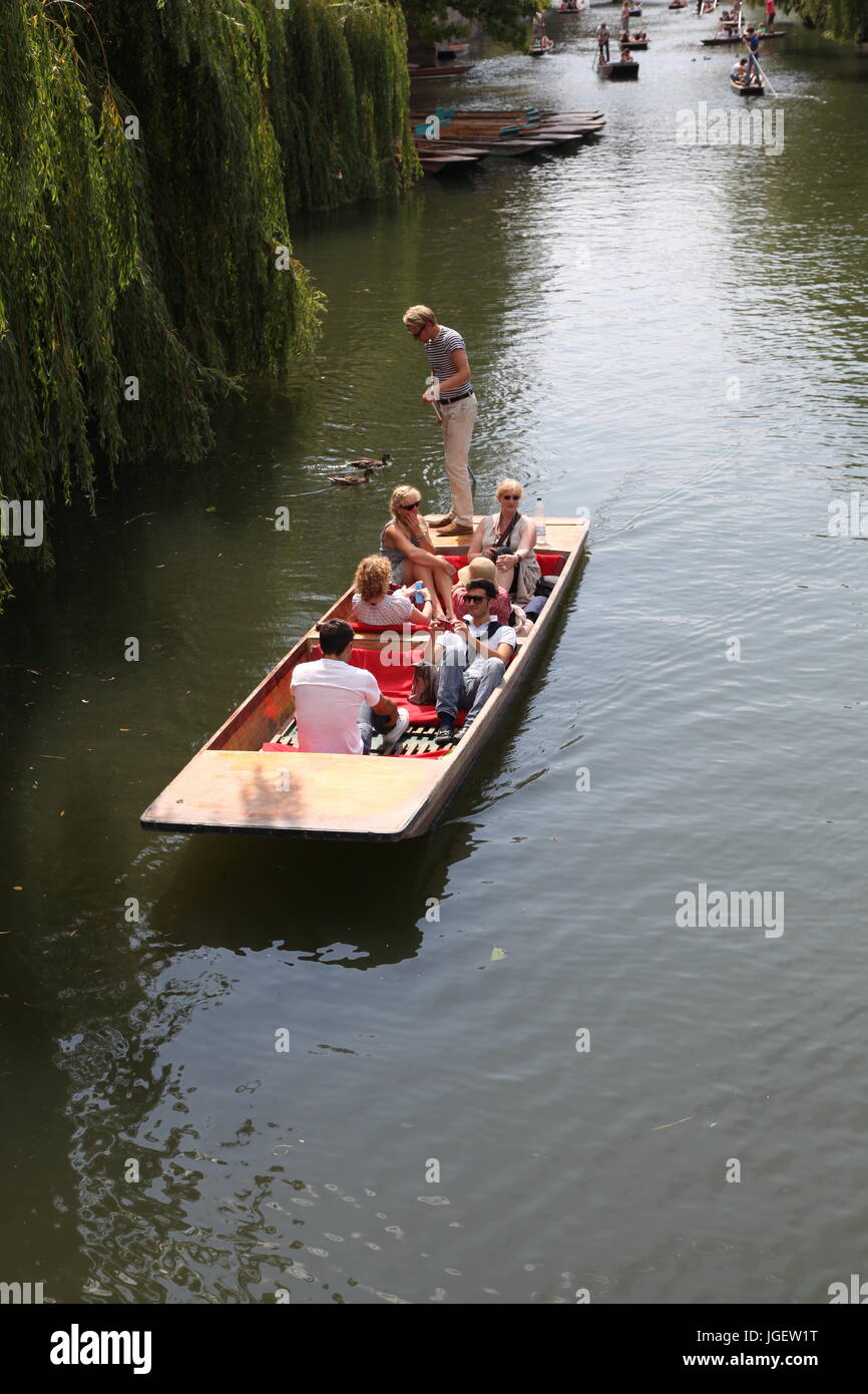 Voyage de fleuve, barques à Cambridge Banque D'Images