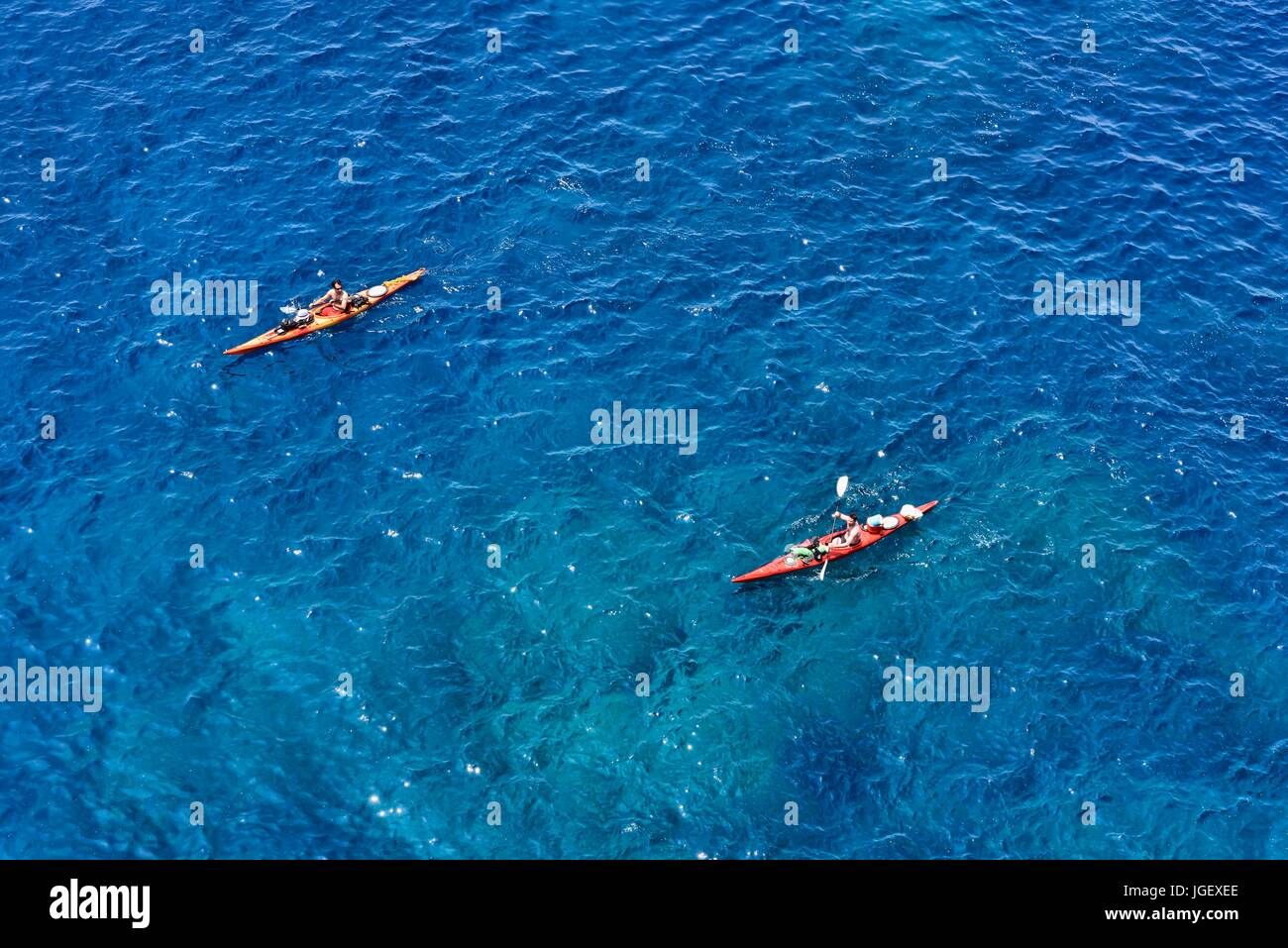 Kayak Menorca Minorque Banque D'Images
