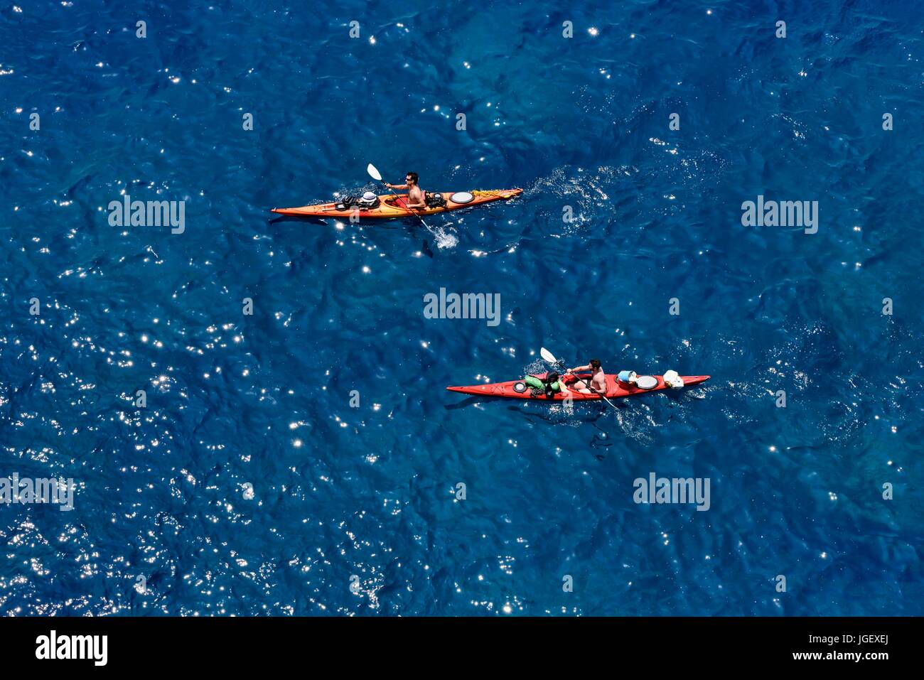 Kayak Menorca Minorque Banque D'Images