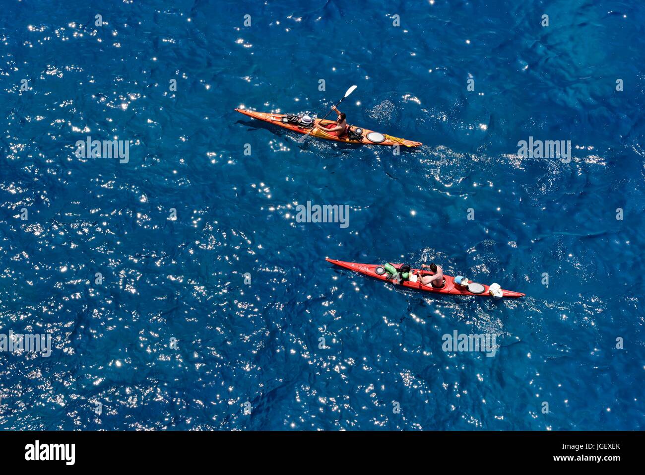 Kayak Menorca Minorque Banque D'Images