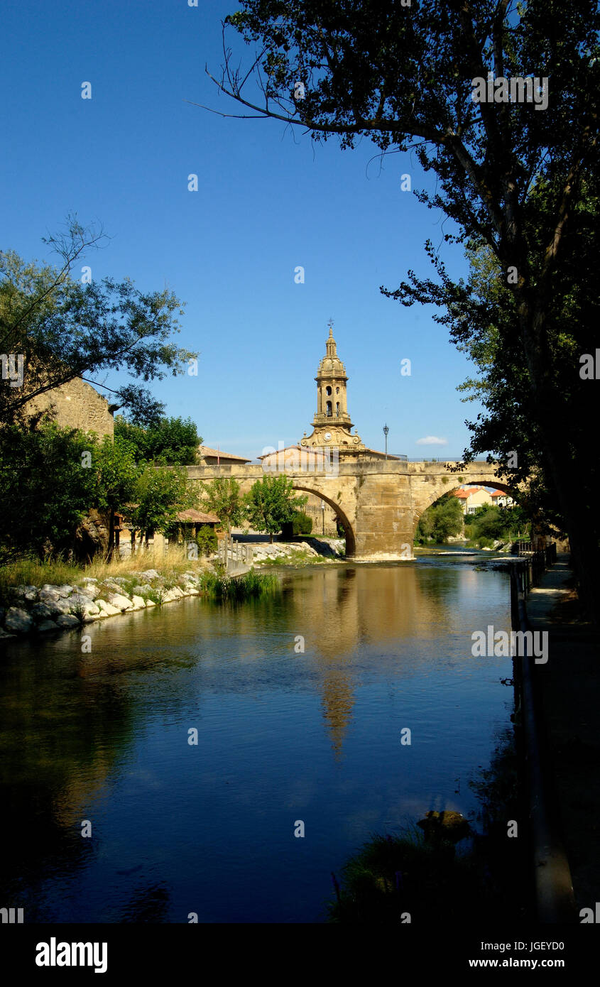 Village de Cuzcurrita de Rio Tiron, La Rioja, Espagne Banque D'Images