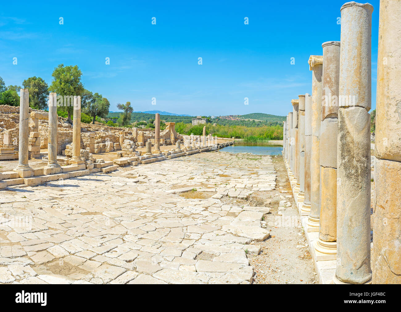 Les ruines de l'ancienne rue principale de Patara, Turquie Banque D'Images