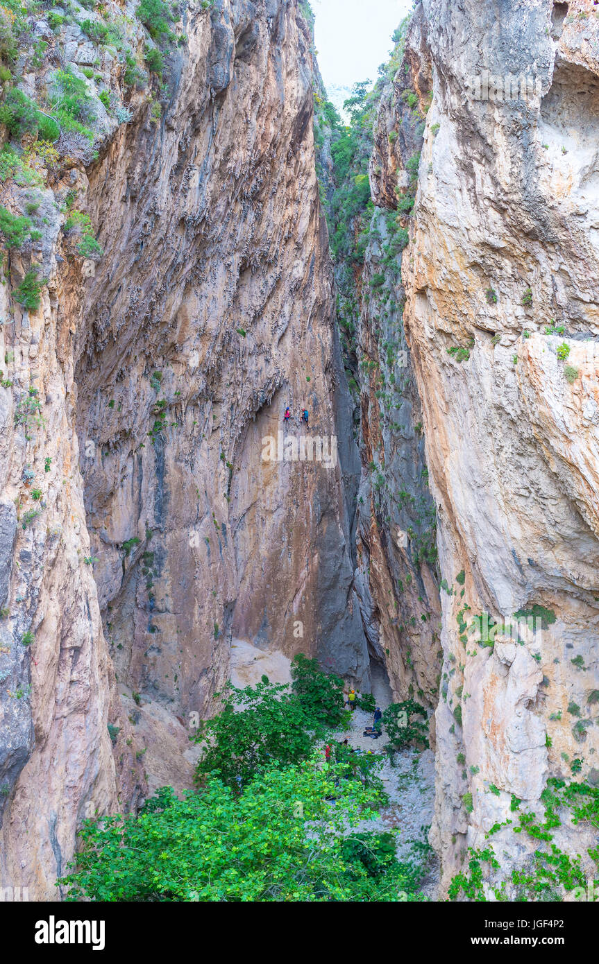 Kaputas le canyon est l'endroit le plus aimé parmi les grimpeurs en riviera turque, Turquie Banque D'Images