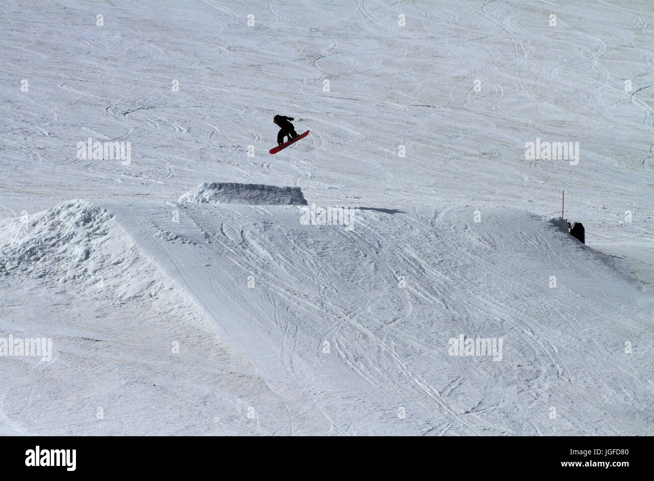 Snowboarder, Mount Hutt Ski Area, Mi Canterbury, île du Sud, Nouvelle-Zélande Banque D'Images