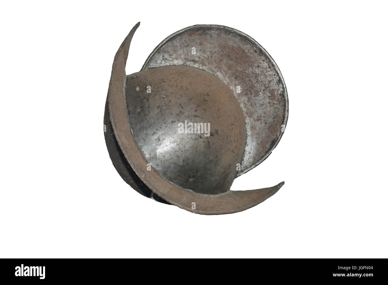 Centre historique médiéval d'une armure de chevalier sur fond blanc Banque D'Images