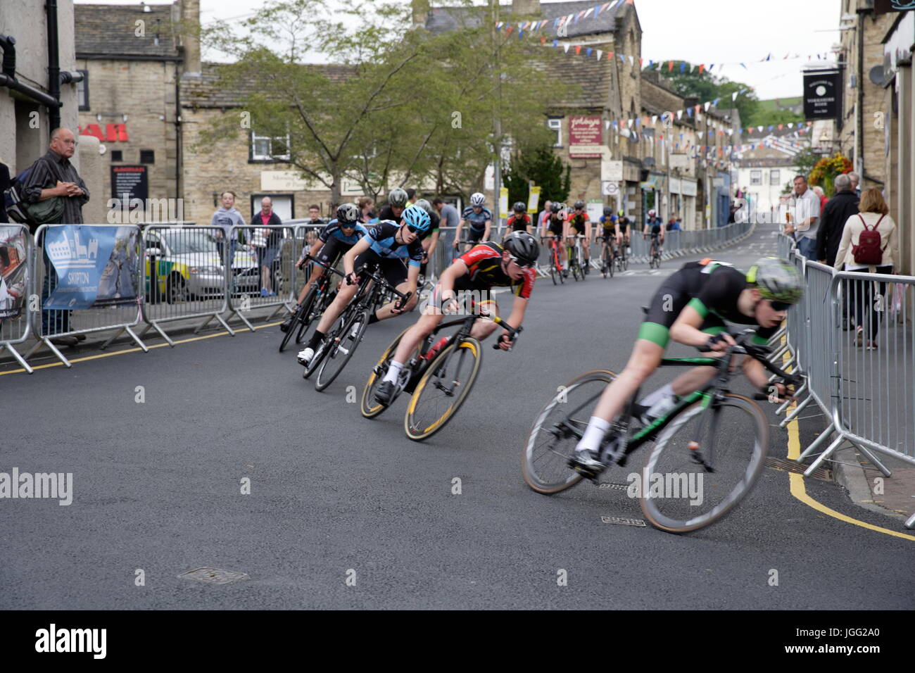 Skipton, UK. 5e juillet, 2017. Skipton UK Course à vélo pour les jeunes le mercredi 05 juillet 2017 : Crédit Les Wagstaff/Alamy Live News Banque D'Images