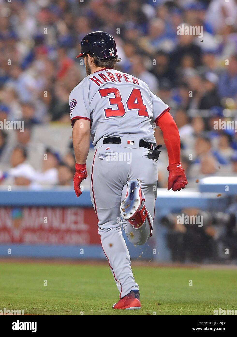 Los Angeles, Californie, USA. 5 juin, 2017. Bryce Harper (ressortissants étrangers) MLB : Bryce Harper des Nationals de Washington s'exécute au premier but au cours de la Major League Baseball match contre les Dodgers de Los Angeles au Dodger Stadium à Los Angeles, California, United States . Credit : AFLO/Alamy Live News Banque D'Images