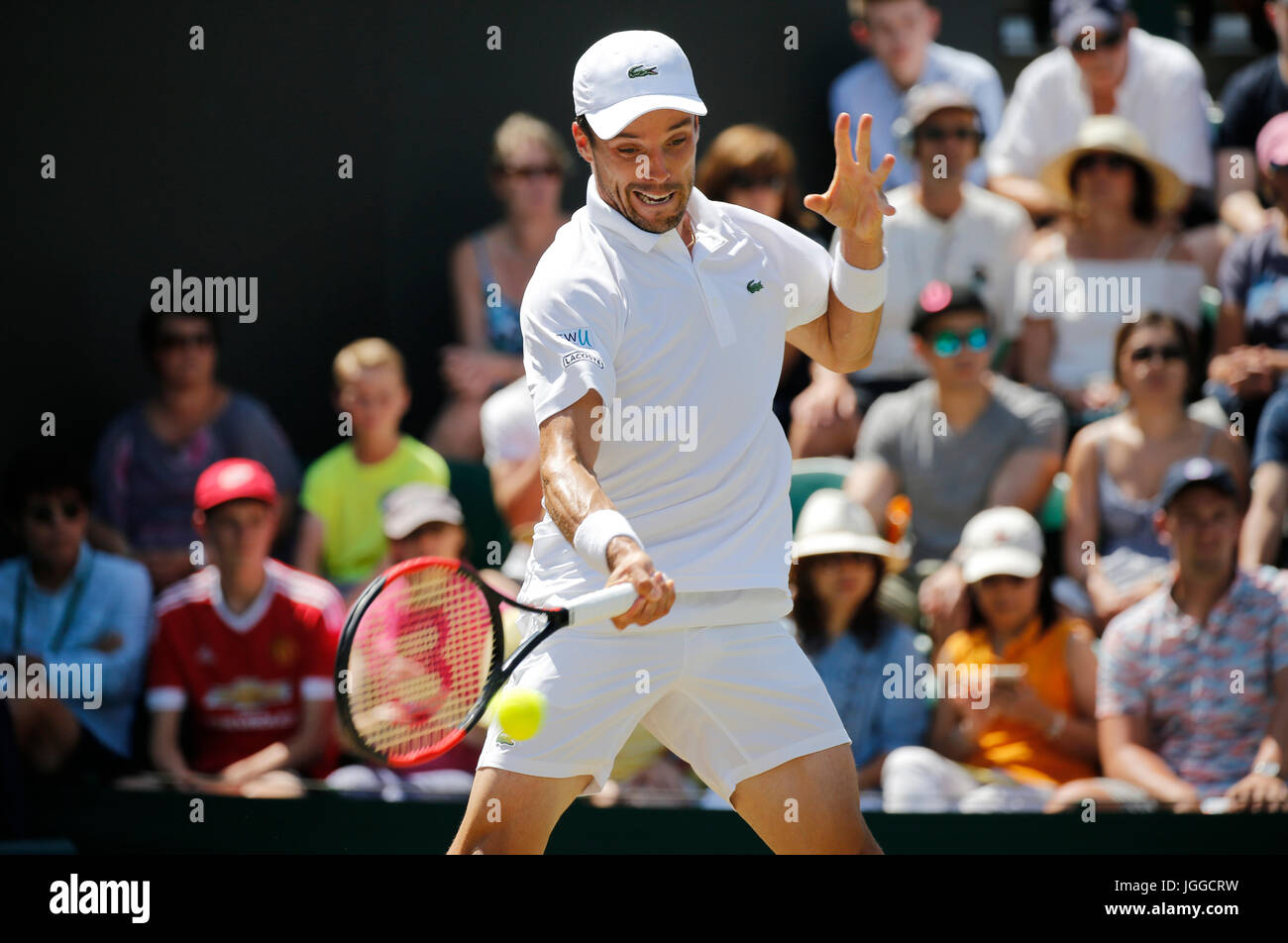 ROBERTO BAUTISTA AGUT, l'Espagne, le tournoi de Wimbledon 2017, 2017 Banque D'Images