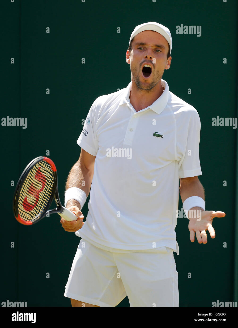 ROBERTO BAUTISTA AGUT, l'Espagne, le tournoi de Wimbledon 2017, 2017 Banque D'Images