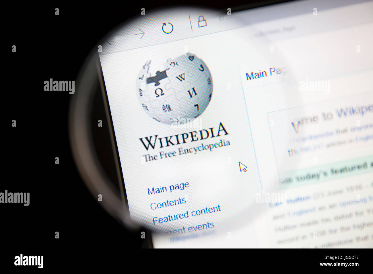 Wikipedia loupe Banque de photographies et d’images à haute résolution Alamy