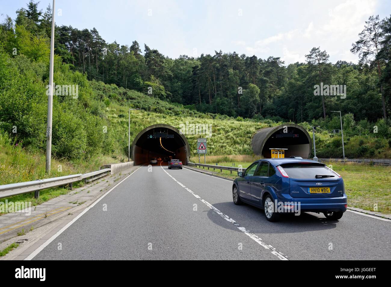 L'Hindhead road tunnel sur l'A3 Trunk road Surrey UK Banque D'Images