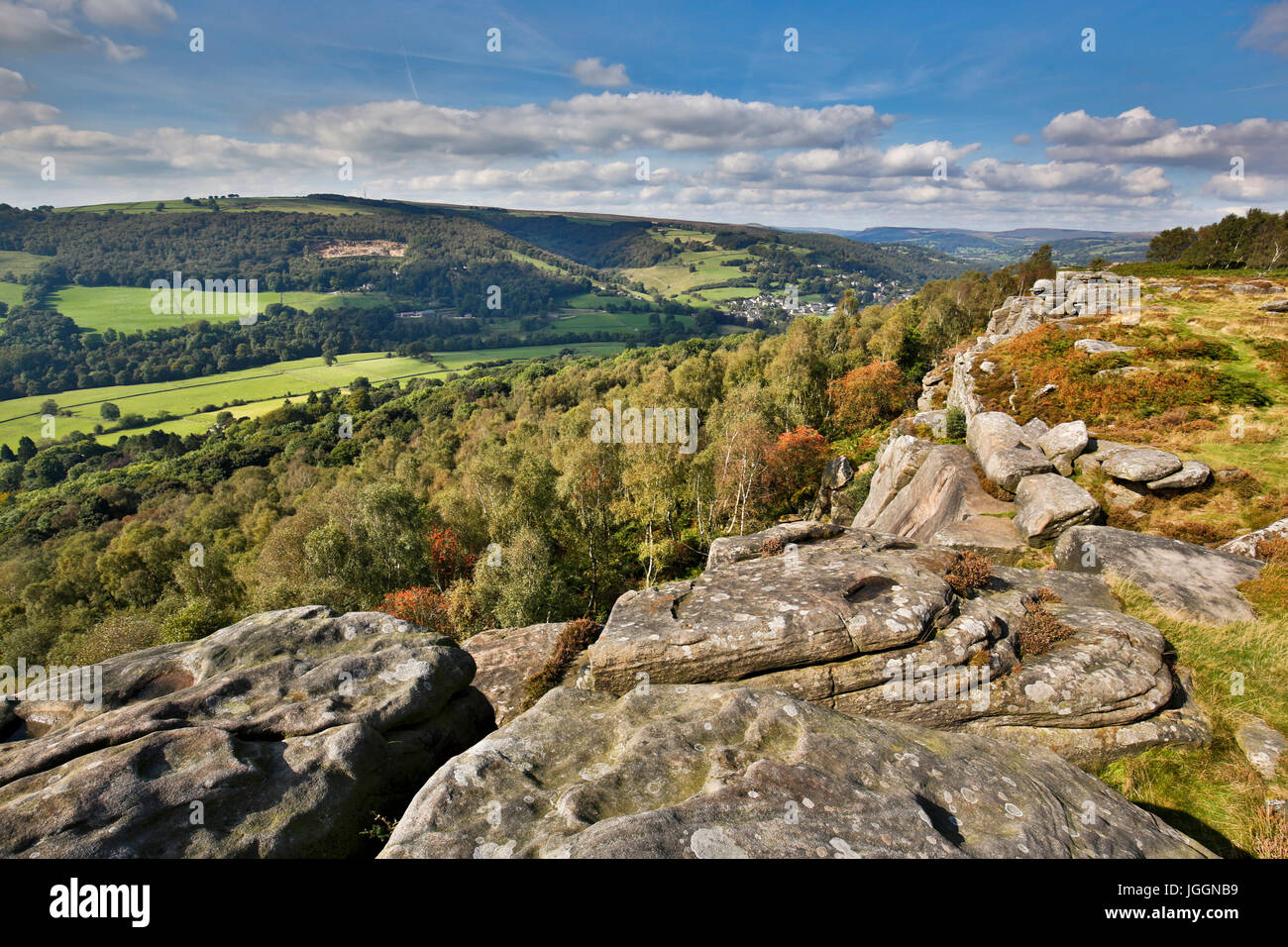 Froggatt Edge ; Peak District ; Derbyshire ; Royaume-Uni Banque D'Images