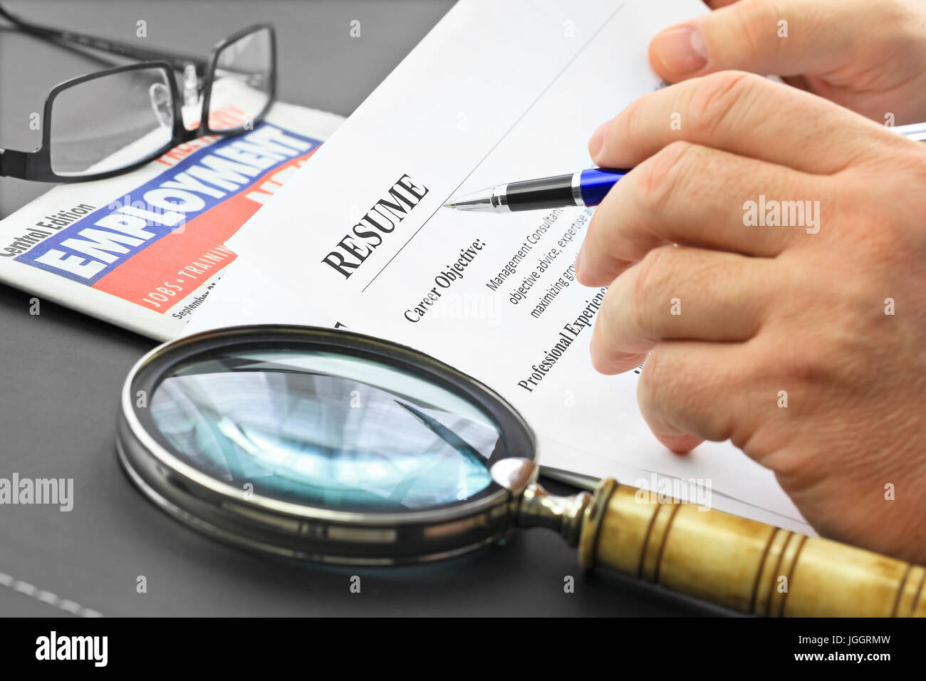 L'analyse de curriculum vitae Banque D'Images