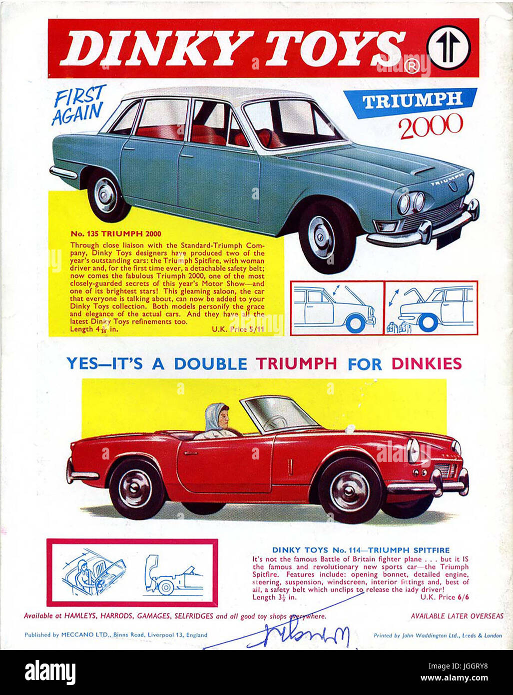 Meccano Magazine Pleine page couleur Dinky Toy annonces 1963 jouets realistes en concurrence avec les modeles de collection Corgi qui etaient de plus en plus en popularite Photo Stock Alamy