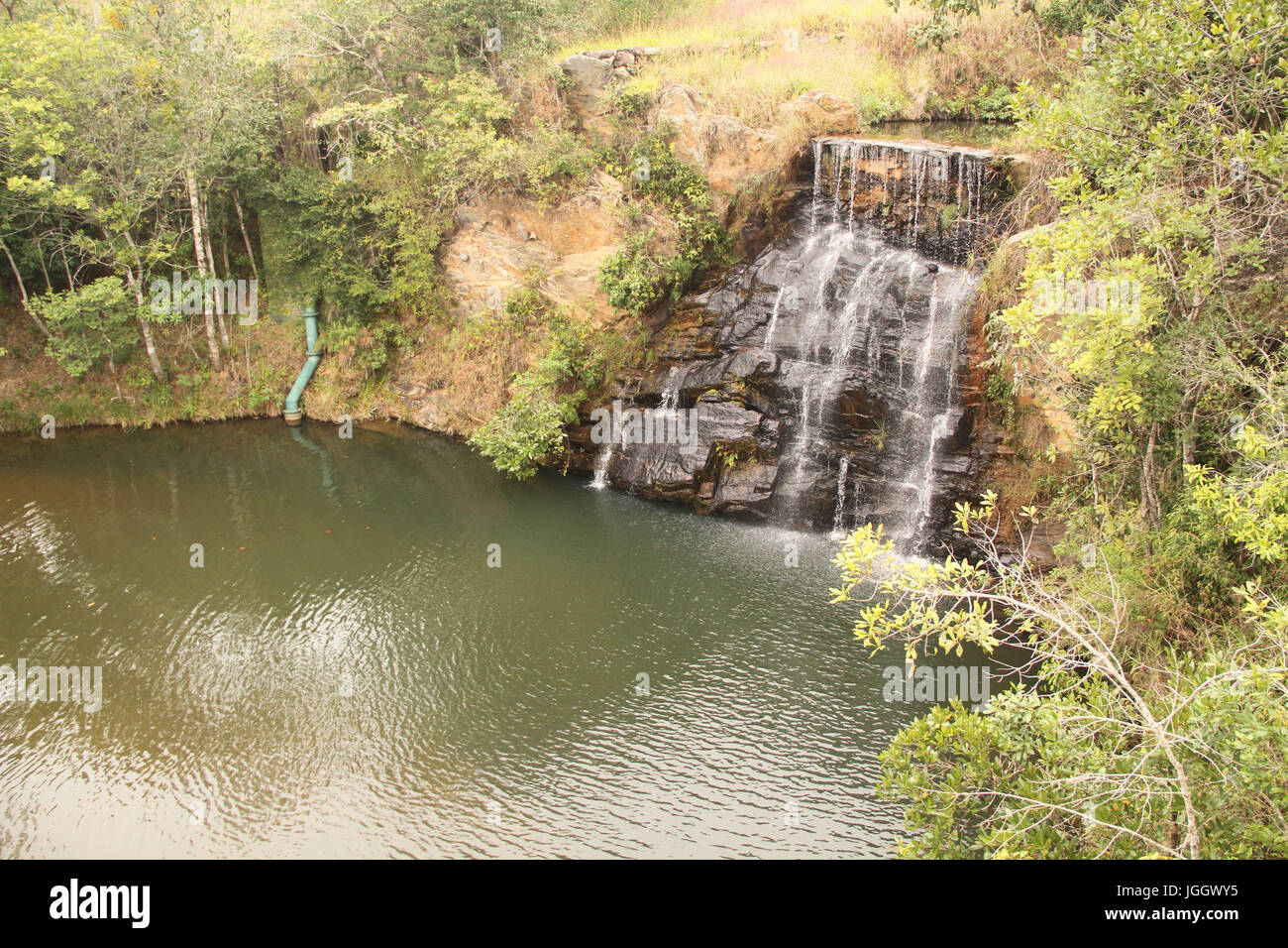 Belle et bien, 2016, Parc Ecológico Quedas do Rio Bonito, Lavras, Minas Gerais, Brésil. Banque D'Images