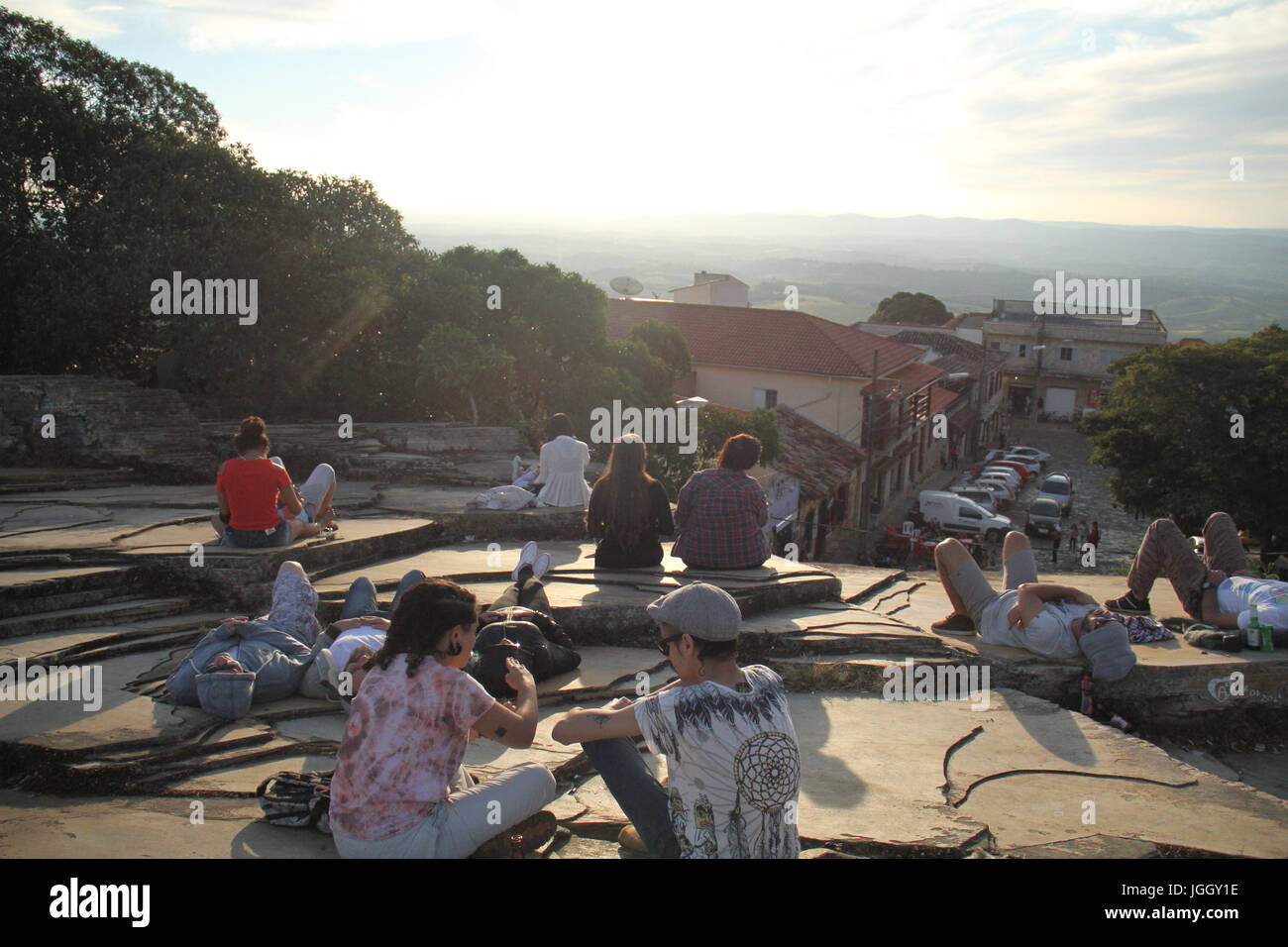 Cityscape, caverne Sao Thome, 2016, Centre, ville, São Tomé Das Letras, Minas Gerais, Brésil. Banque D'Images