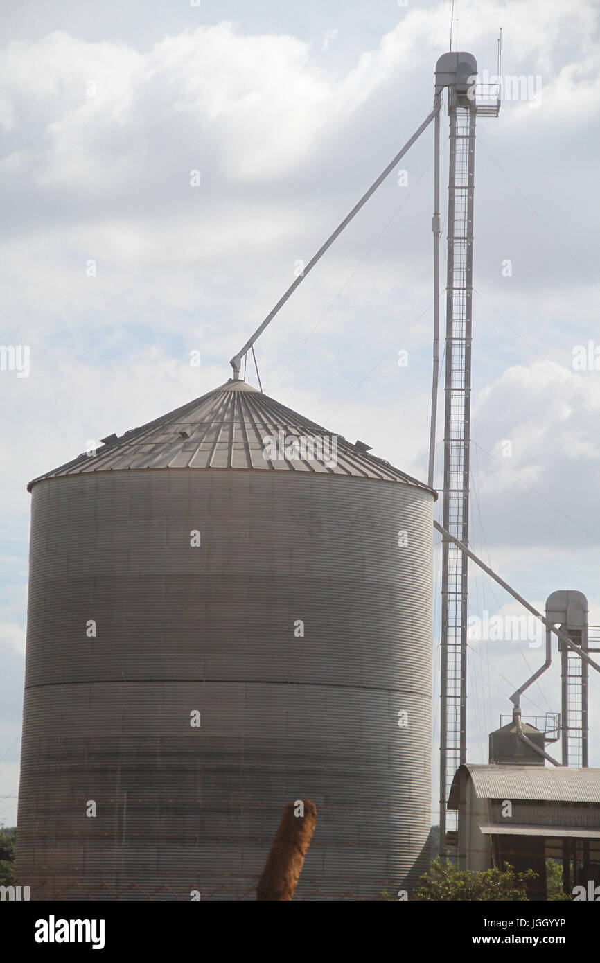 Silo, Stockage du Grain, city, 2016, Luminárias, Minas Gerais, Brésil. Banque D'Images