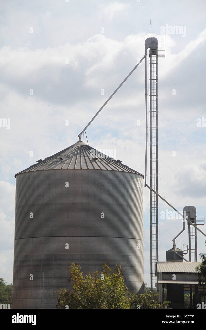 Silo, Stockage du Grain, city, 2016, Luminárias, Minas Gerais, Brésil. Banque D'Images