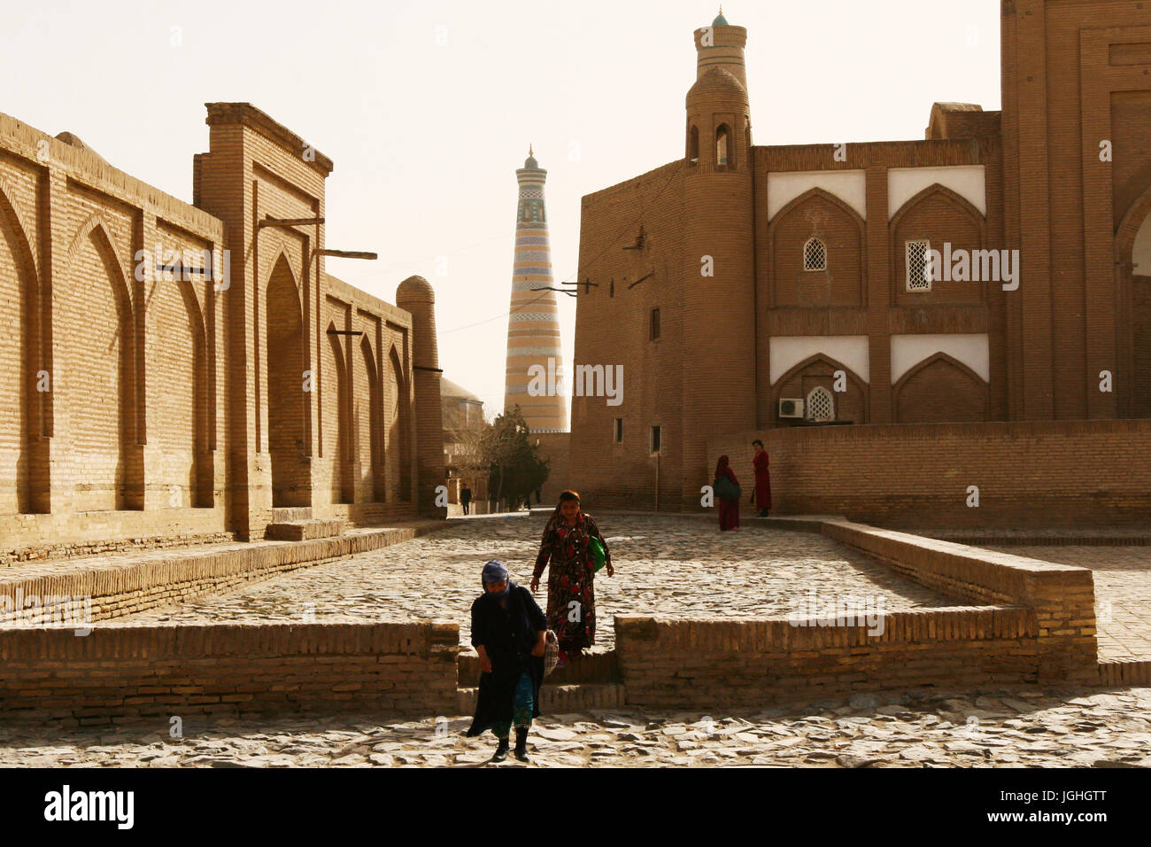 Khiva, Ouzbékistan - 08 mars 2009 : une rue typique de Khiva, Ouzbékistan Banque D'Images