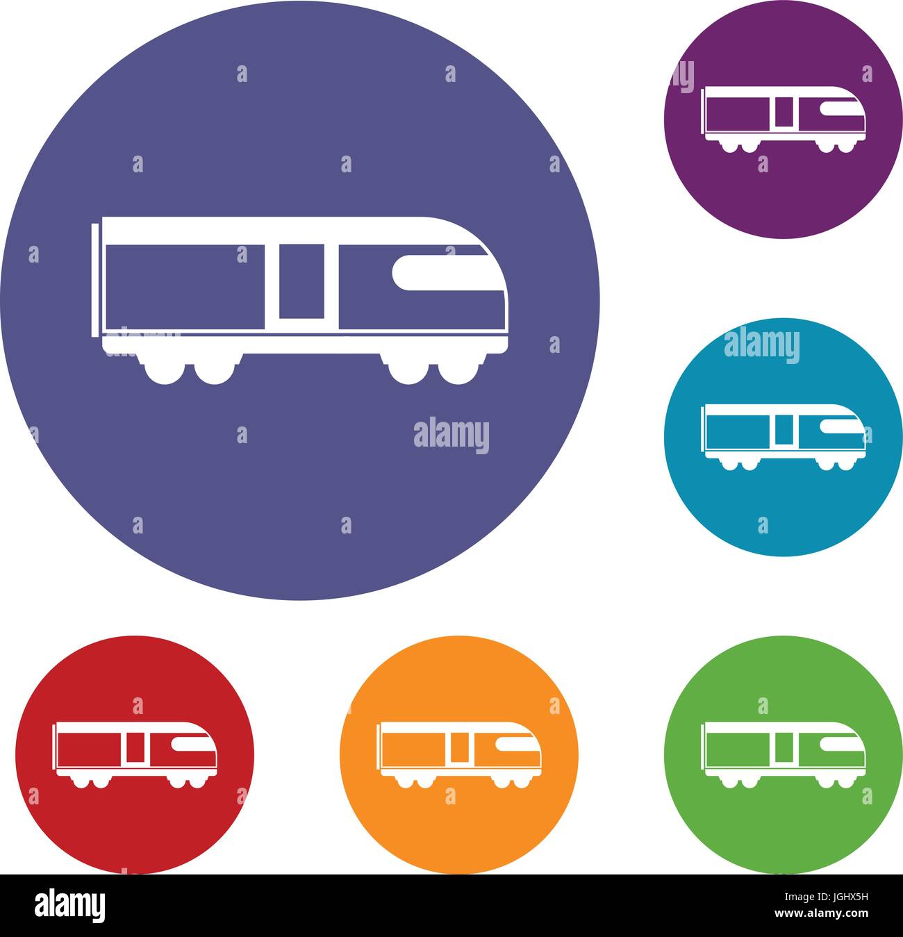 Train de montagne suisse icons set Illustration de Vecteur