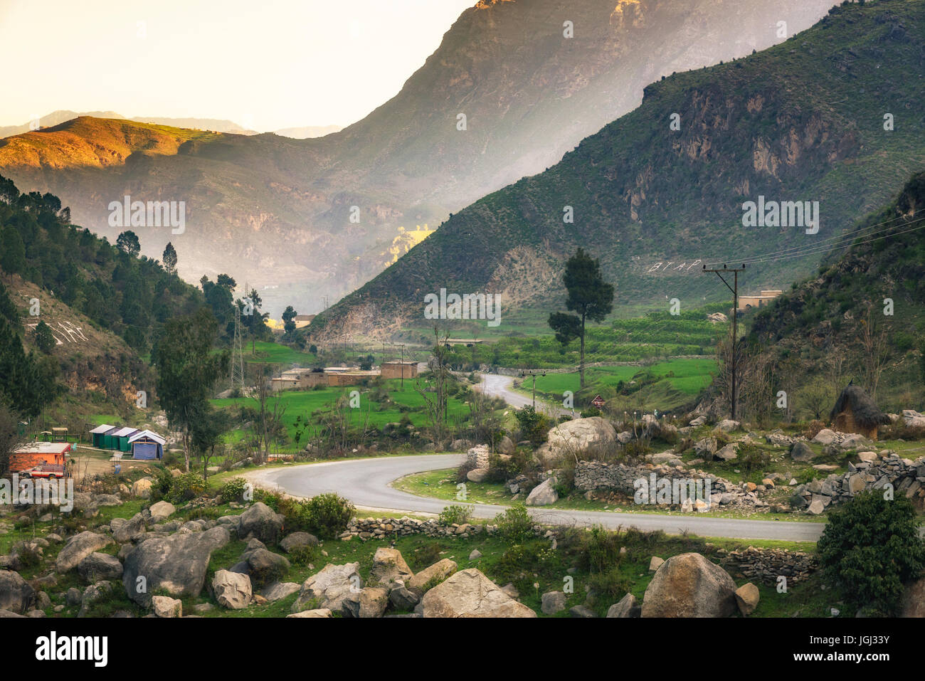 La vue magnifique de la vallée de Swat au Pakistan, Karakarr Banque D'Images