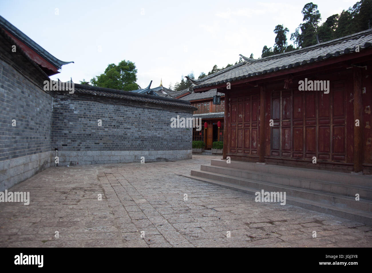 Lijiang, Yunnan, Kunming, Chine. Heritage Village, vivant et paysages Banque D'Images