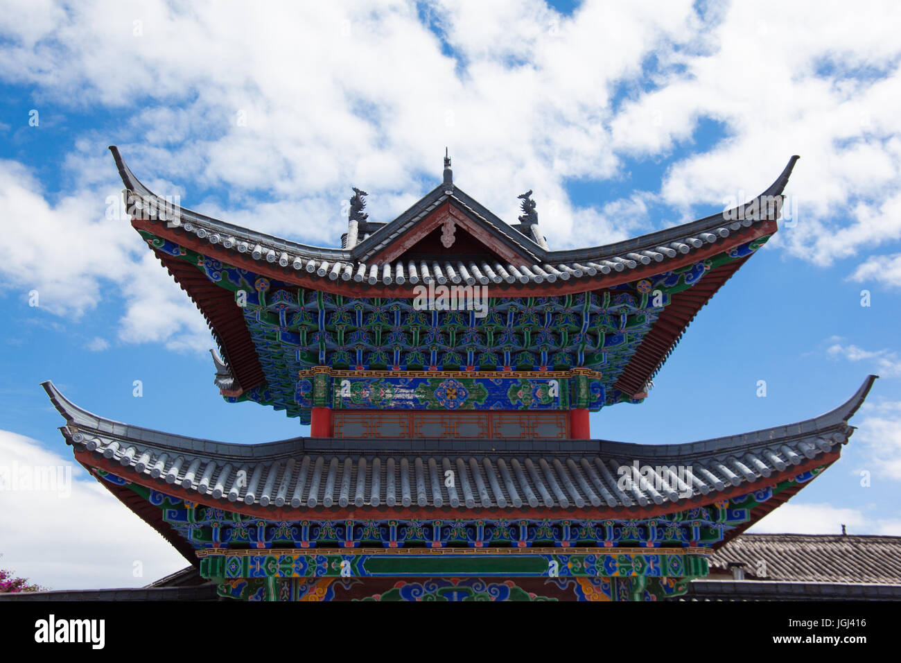 Lijiang, Yunnan, Kunming, Chine. Heritage Village, vivant et paysages Banque D'Images