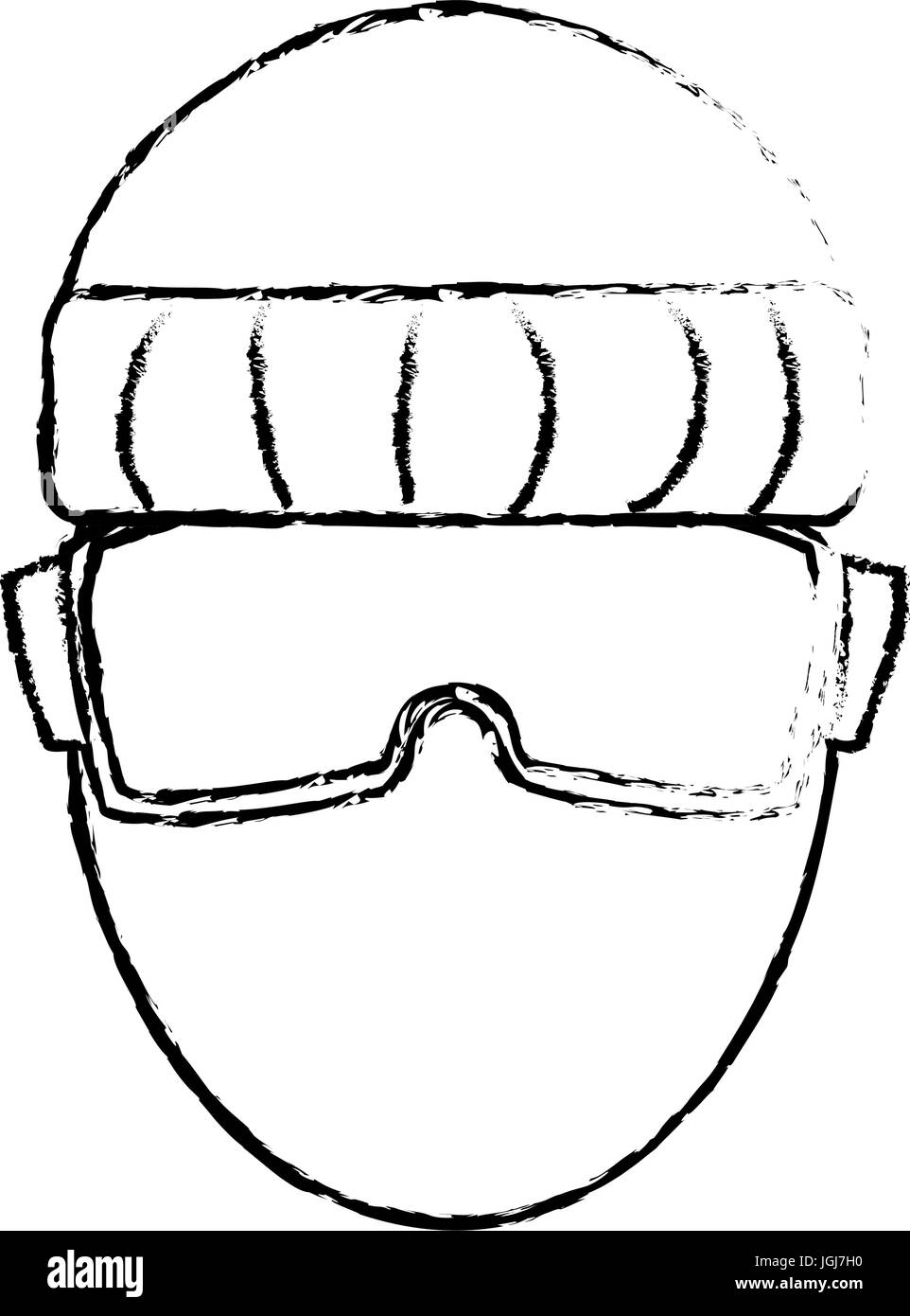 Caractère de l'homme à l'aide de la technologie des lunettes vr Illustration de Vecteur