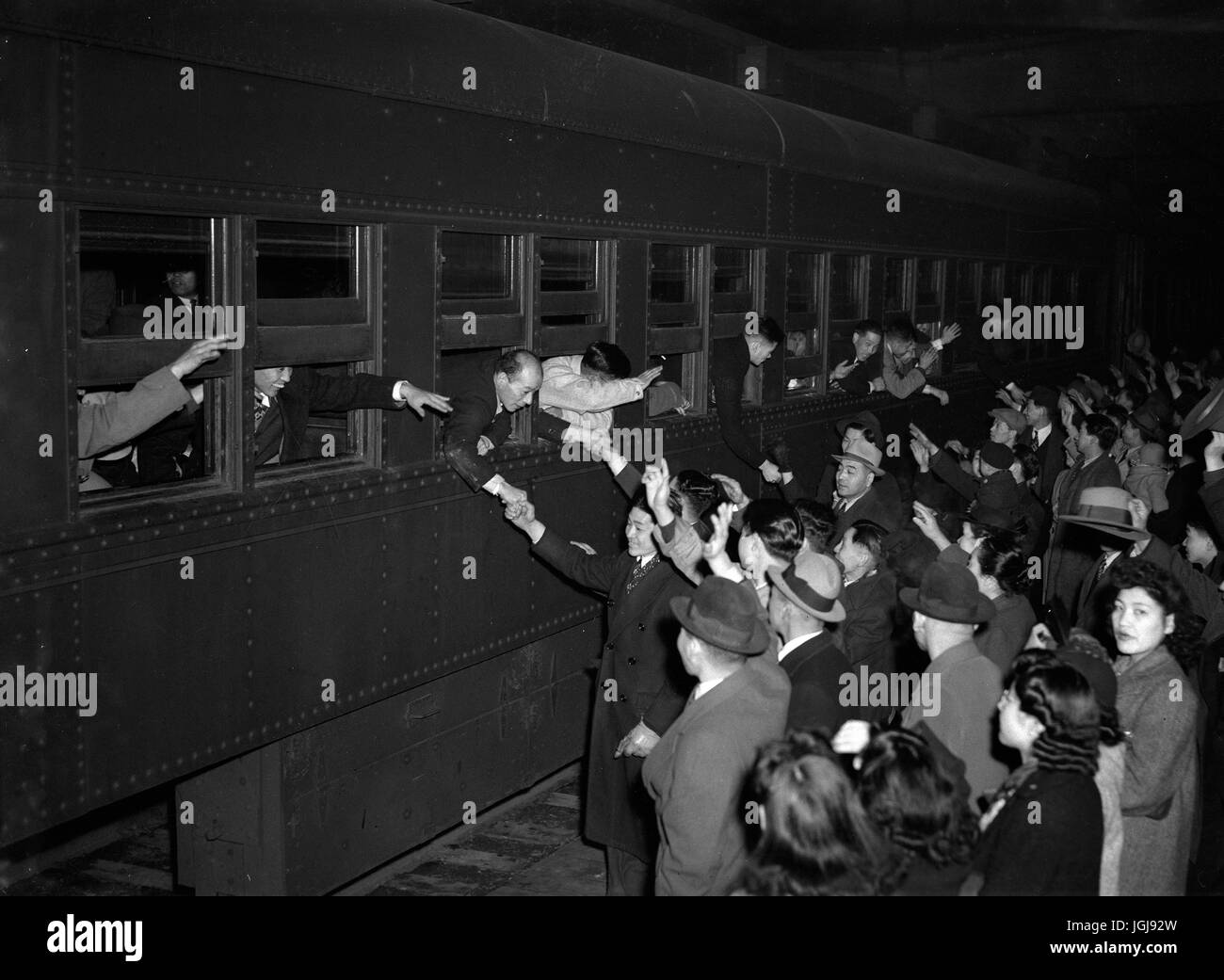 Les Canadiens d'origine japonaise - l'évacuation et de la réinstallation de la Colombie-Britannique forme goodby Banque D'Images