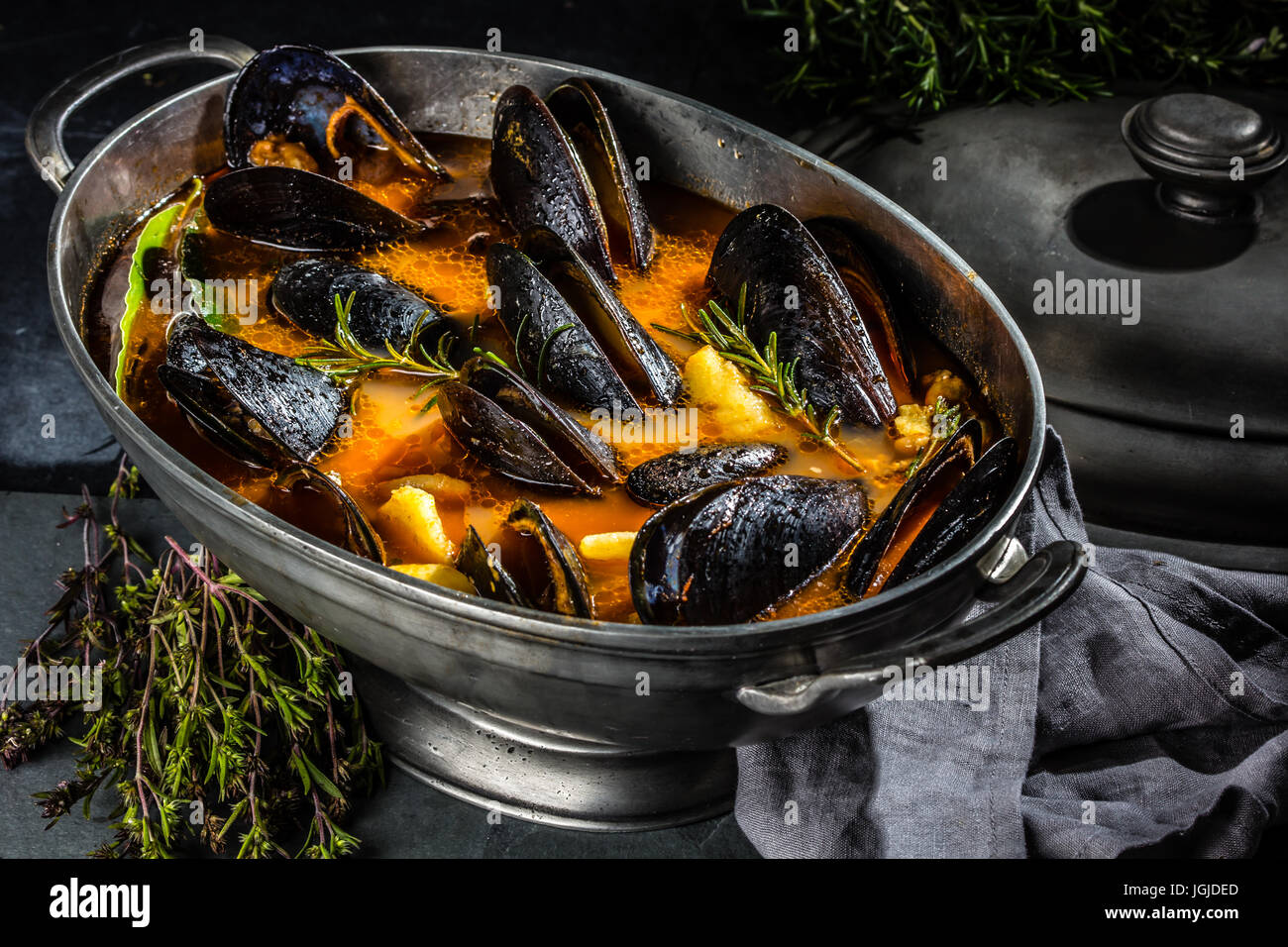 Poudre de moules gourmet fruits de mer Banque de photographies et d