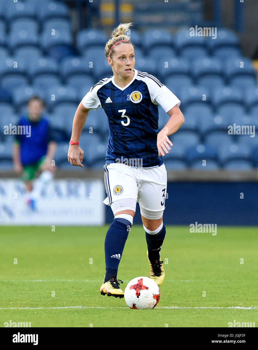 Joelle Murray en Écosse pendant le match du défi international à Stark's Park, Kirkcaldy. APPUYEZ SUR ASSOCIATION photo. Date de la photo : vendredi 7 juillet 2017. Voir PA Story FOOTBALL Scotland Women. Le crédit photo devrait se lire comme suit : Ian Rutherford/PA Wire. Banque D'Images