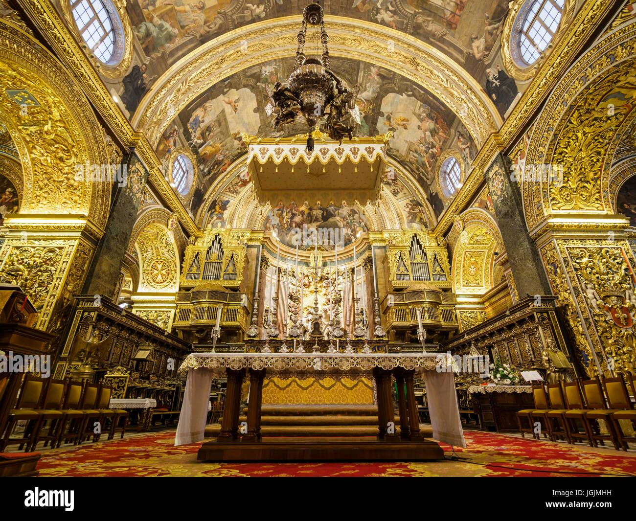 Le sanctuaire de Saint John's Co-cathédrale de la capitale de la Valette / Malte Banque D'Images