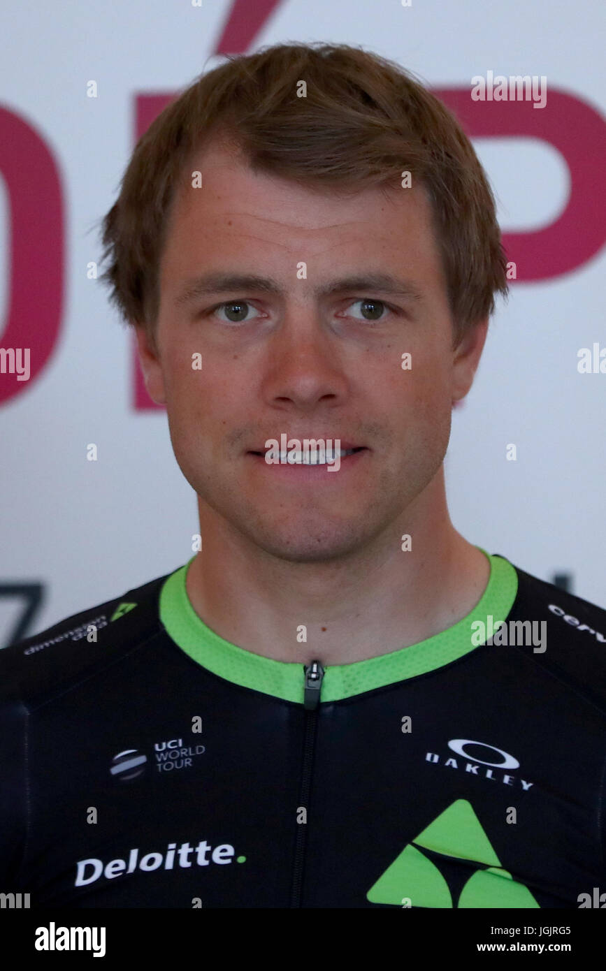 Düsseldorf, Allemagne. 29 Juin, 2017. Edvald Boasson Hagen de la Norvège de l'équipe de Dimension Data pour le Tour de France 2017, photographié à Duesseldorf, Allemagne, 29 juin 2017. Photo : Daniel Karmann/dpa/Alamy Live News Banque D'Images