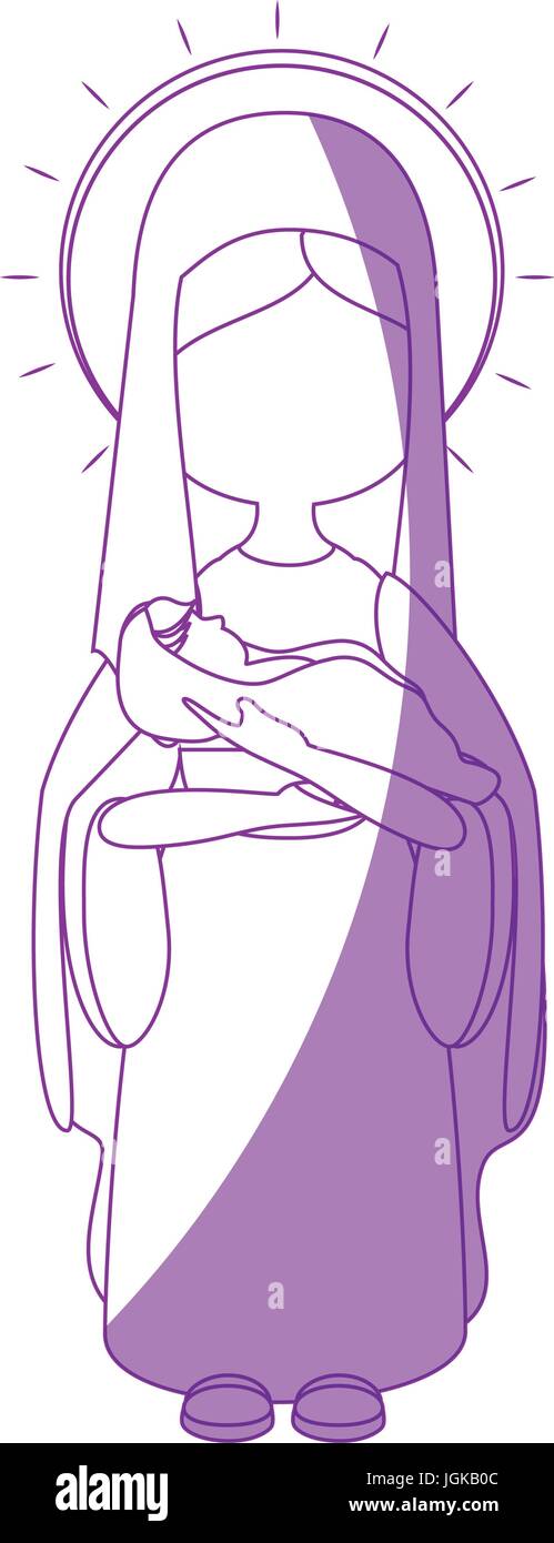 Vierge Marie icône cartoon vector illustration graphic design Illustration de Vecteur