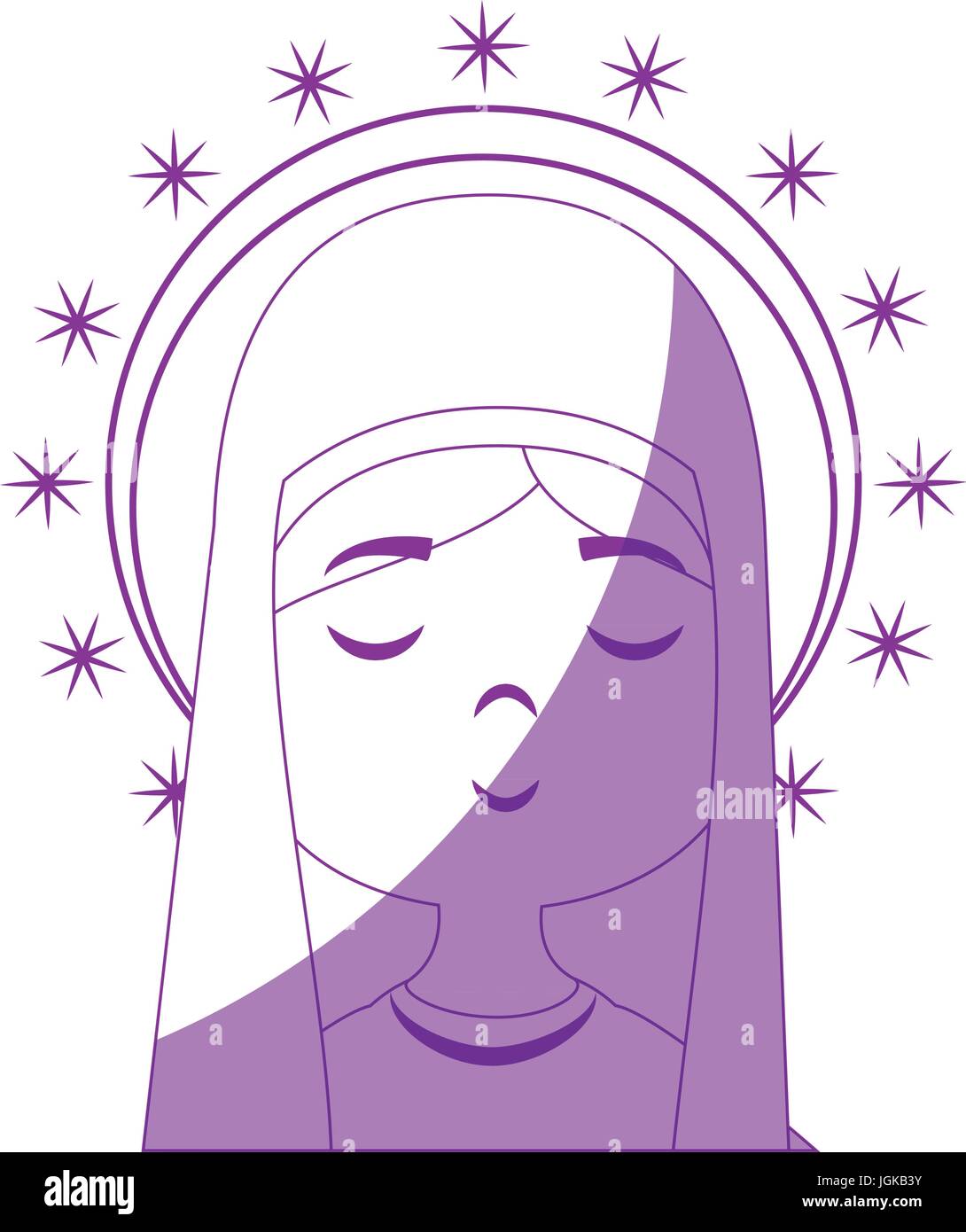 Vierge Marie icône cartoon vector illustration graphic design Illustration de Vecteur