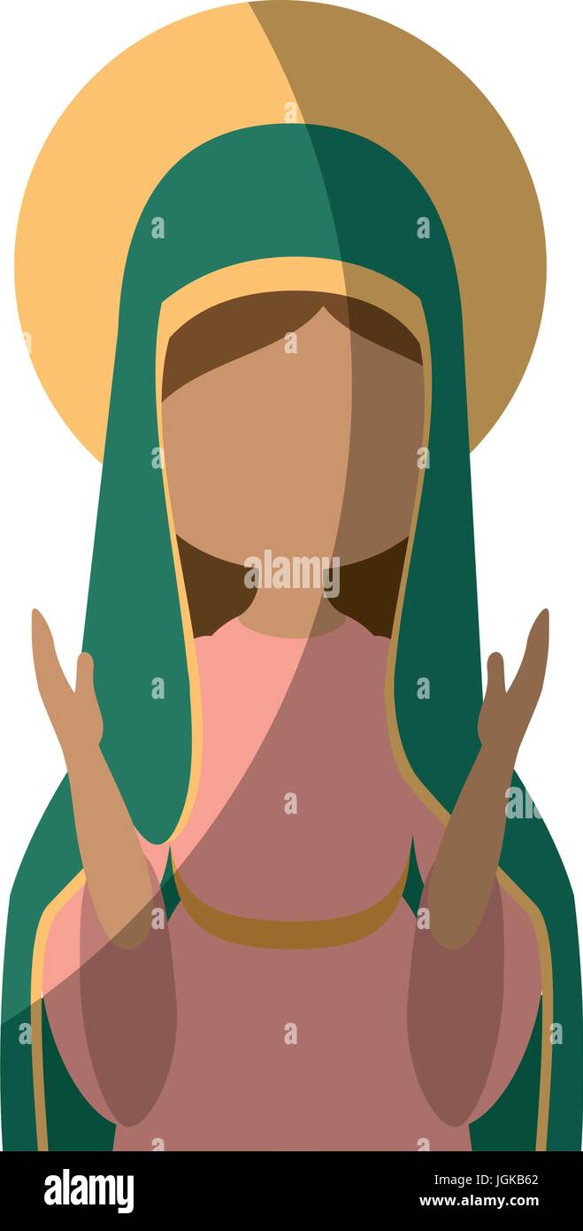 Vierge Marie icône sur fond blanc vector illustration Illustration de Vecteur