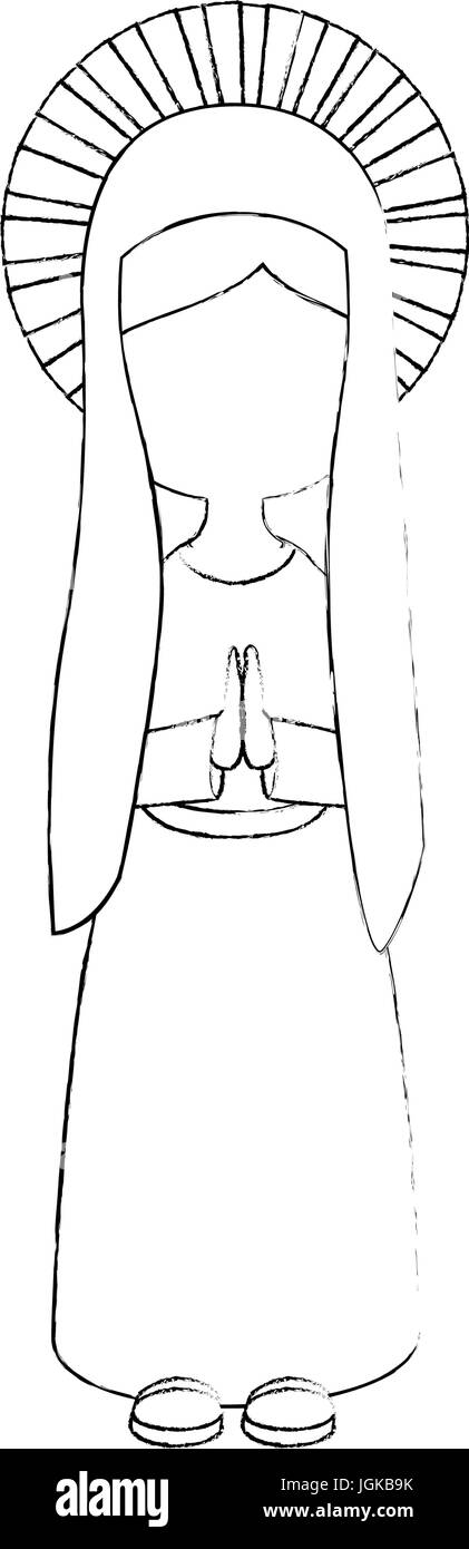 Vierge Marie icône sur fond blanc vector illustration Illustration de Vecteur