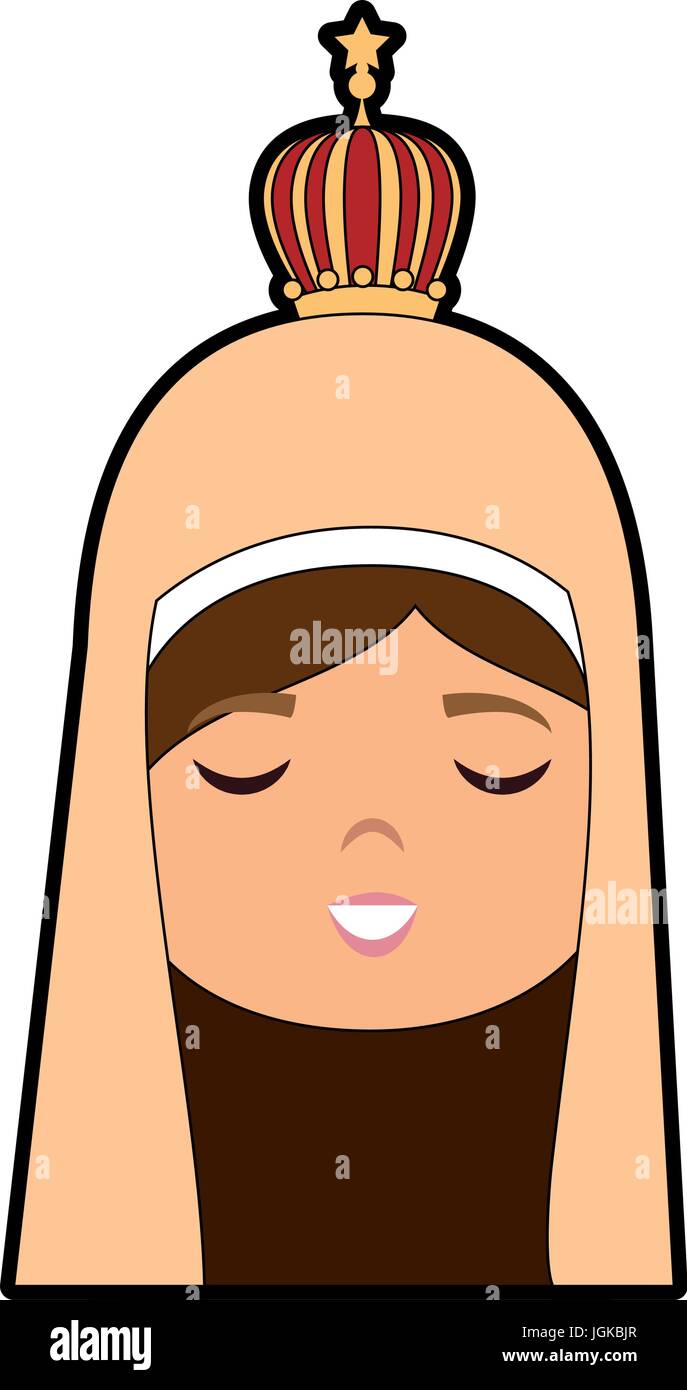 Vierge Marie icône cartoon vector illustration graphic design Illustration de Vecteur