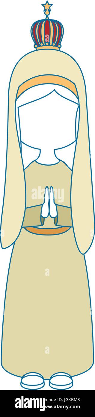 Vierge Marie icône cartoon vector illustration graphic design Illustration de Vecteur