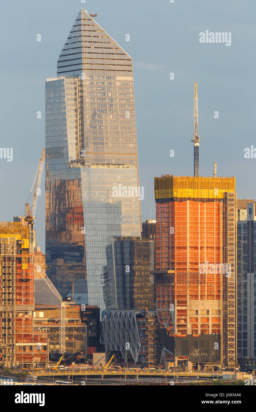 Les pays en développement, projet Hudson yards en construction sur le côté ouest de Manhattan à New York City. Banque D'Images