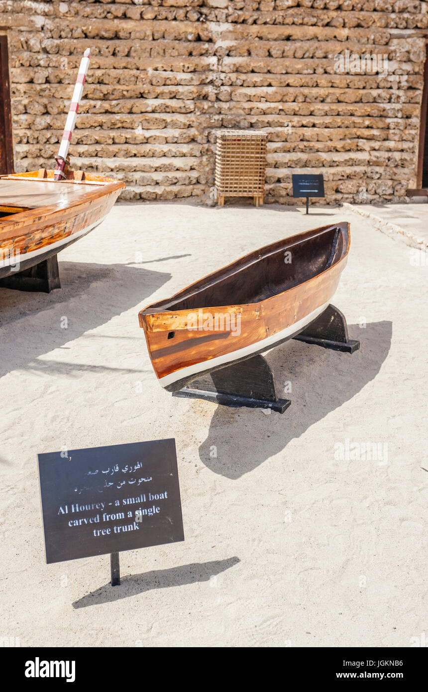 Al Hourey bateau, le musée de Dubaï, le Fort Al Fahidi, Bur Dubai, Émirats arabes unis, Moyen Orient Banque D'Images
