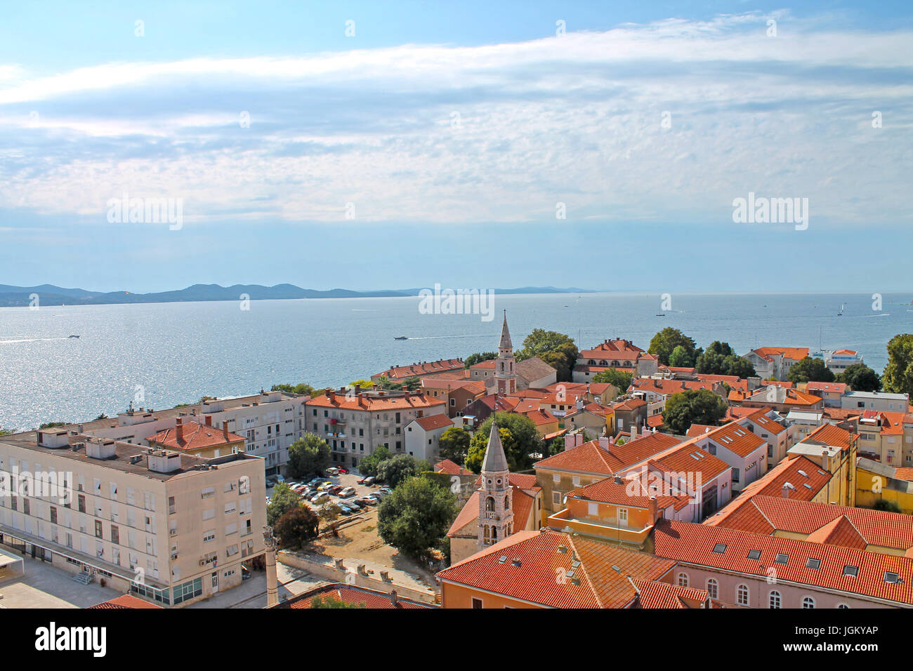 Vue panoramique de Zadar. La Croatie Dalmatie du Nord.. Banque D'Images