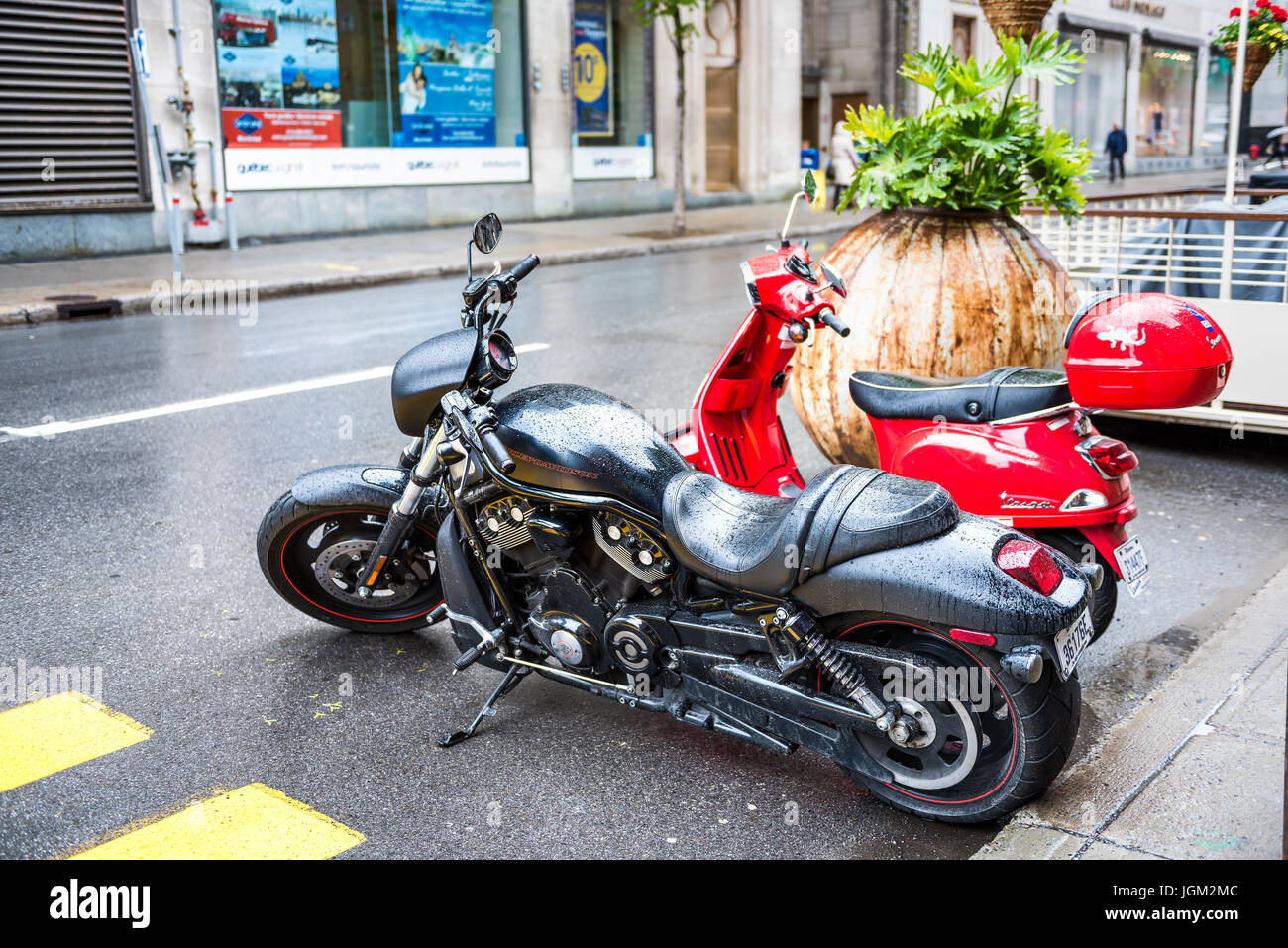 Montr al Canada le 26 mai 2017 moto Harley Davidson humide de